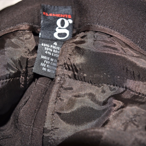 🎁NWT! ELEMENTS G Chocolate Trousers GORGEOUS! - Picture 8 of 8